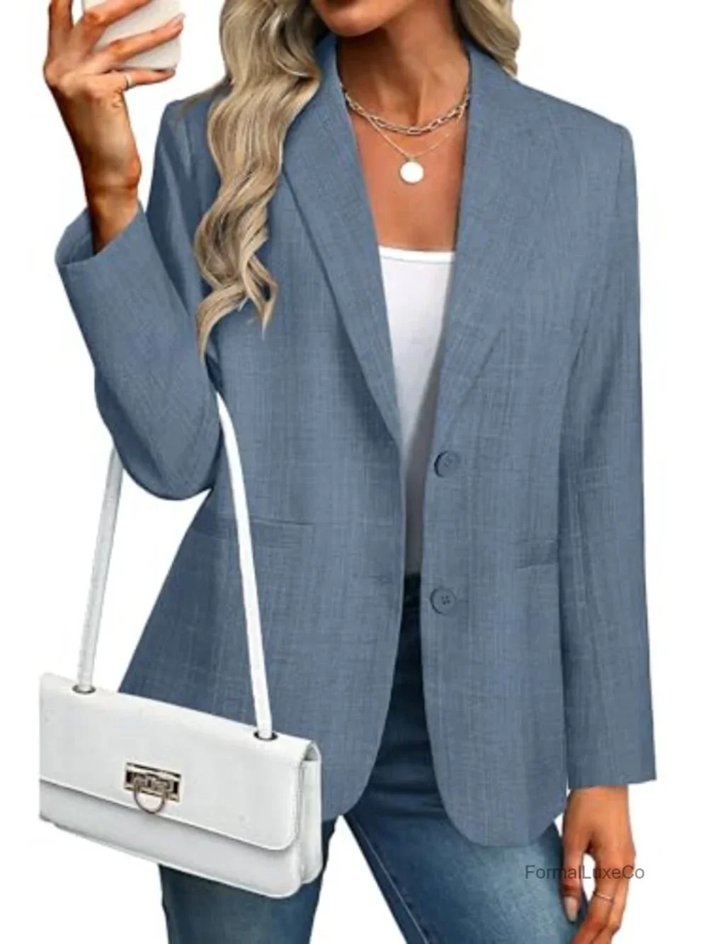 Oversized Open Front Blazer with Pockets